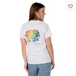 Ivory Ella PRIDE Tee with Multicolor Elephant